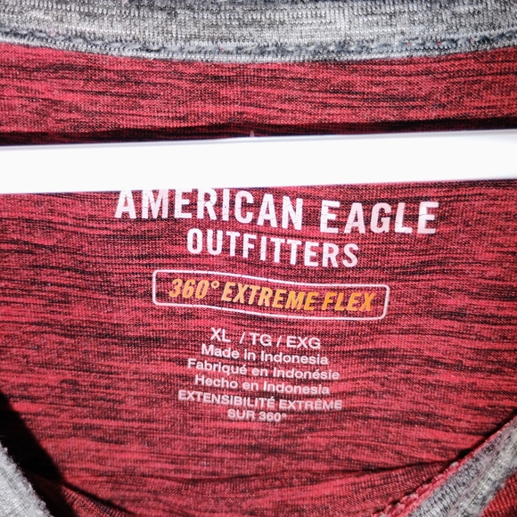 American Eagle Outfitters Red and Gray Long Sleeve Tee Sz XL - Picture 3 of 5